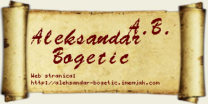 Aleksandar Bogetić vizit kartica